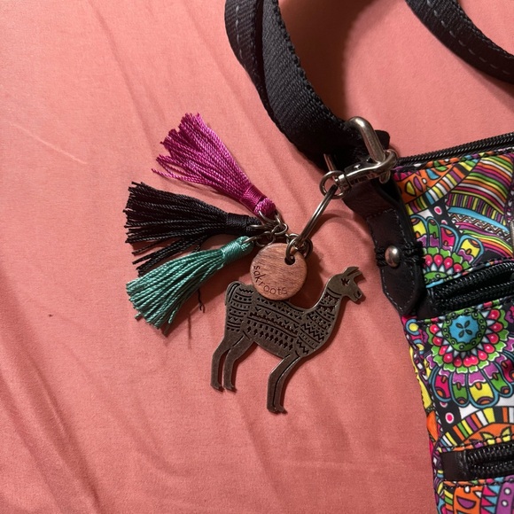 Sakroots Women's Artist Circle Flat Crossbody, Rainbow Wanderlust - Picture 3 of 12